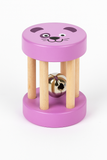Farbige Montessori Kinder Holzrassel - Handglocke mit Kugel – Musikinstrument & Lernspielzeug ab 2 Jahre