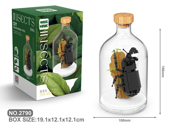 Nashornkäfer Bausteine Modell Hirschkäfer Figur Klemmbausteine Flasche Micro-Bricks