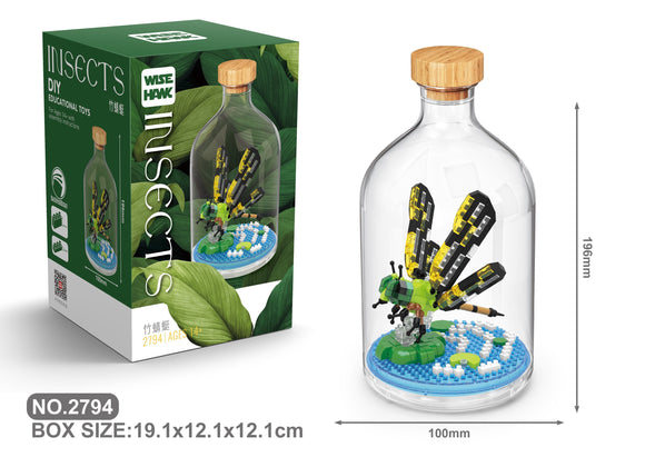 Libelle Bausteine Modell Figur Klemmbausteine Flasche Micro-Bricks