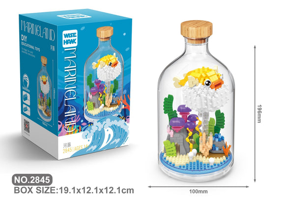 Kugelfisch Bausteine Modell Figur Klemmbausteine Flasche Micro-Bricks