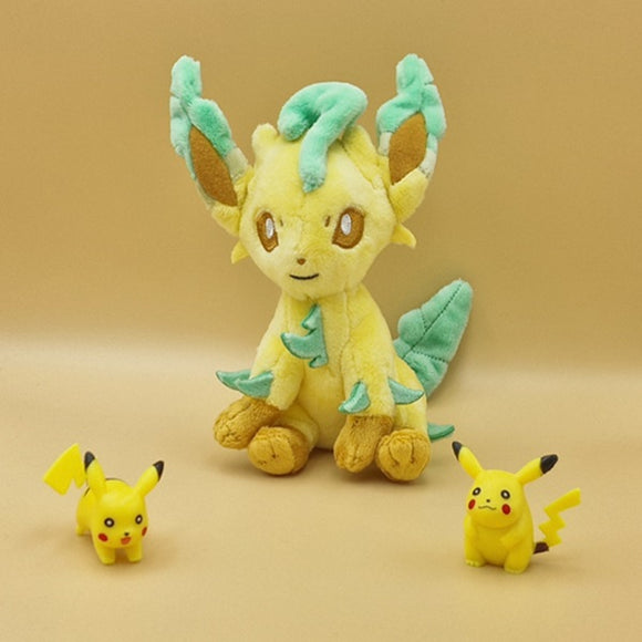 Pokemon Folipurba Kuscheltier - 17 cm Plüschtier Leafeon