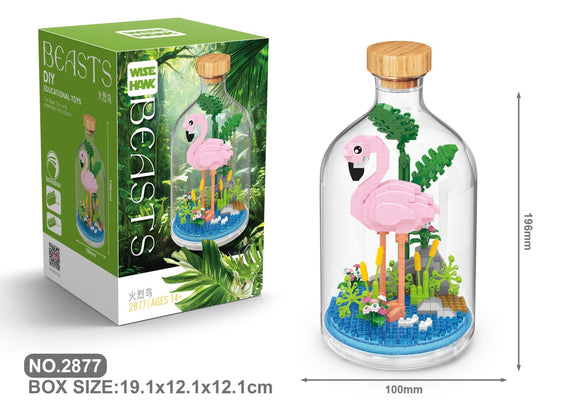Flamingo Bausteine Modell Figur Klemmbausteine Flasche Micro-Bricks