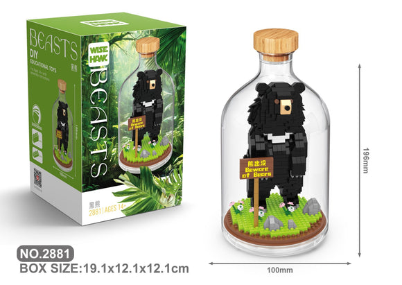 Braunbär Bausteine Modell Figur Bär Klemmbausteine Flasche Micro-Bricks