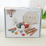 Montessori Holz Farbspiel – Farben Sortierspiel zum Stapeln & Zuordnen