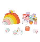 Holz Einhorn Balance Stapelspiel – Montessori Baustein-Set für Kleinkinder