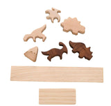 Dinosaurier Block Balancierspiel aus Holz – Multifunktionales Fädel- & Balance-Wippspielzeug