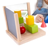 Kinder-Spiegel-Symmetrie-Spiel mit Holzbausteinen Geometrische Formen