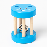 Farbige Montessori Kinder Holzrassel - Handglocke mit Kugel – Musikinstrument & Lernspielzeug ab 2 Jahre
