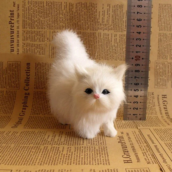 Weiße Katze Kuscheltier 12 cm kleines Plüschtier weiches Stofftier