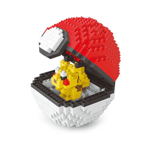 Pokemon Pikachu mit Pokeball LNO Micro-Bricks Figur - Tinisu