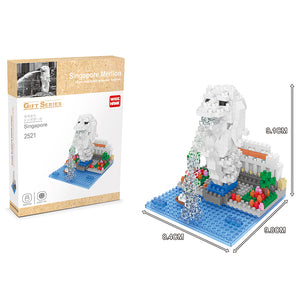 Merlion Singapur Wahrzeichen Modell LNO Micro-Bricks Bausteine - Tinisu