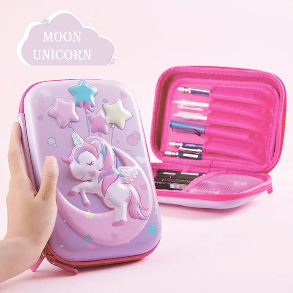 Einhorn Mädchen Etui für die Schule 3D Federtasche Kinder Stifteetui