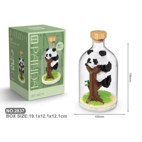 Panda Bausteine Modell Figur Klemmbausteine Flasche Micro-Bricks