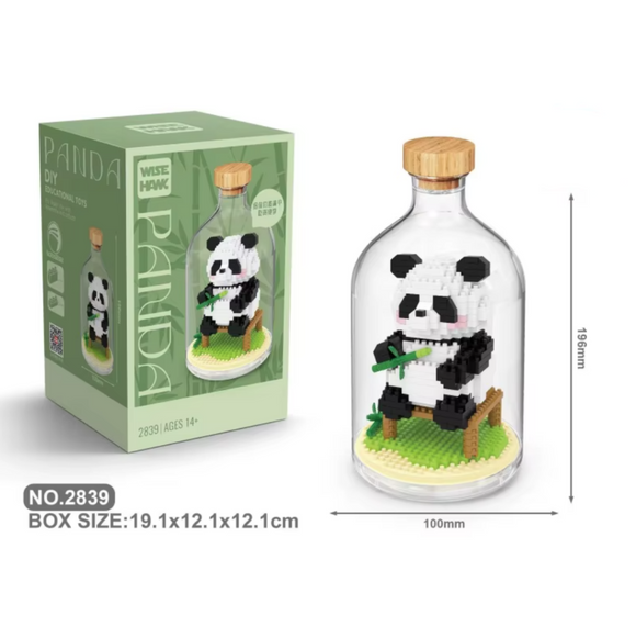 Panda Bausteine Modell Figur Bambus Klemmbausteine Flasche Micro-Bricks