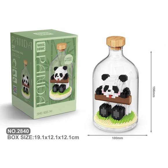 Panda Bausteine Modell Figur Klemmbausteine Flasche Micro-Bricks