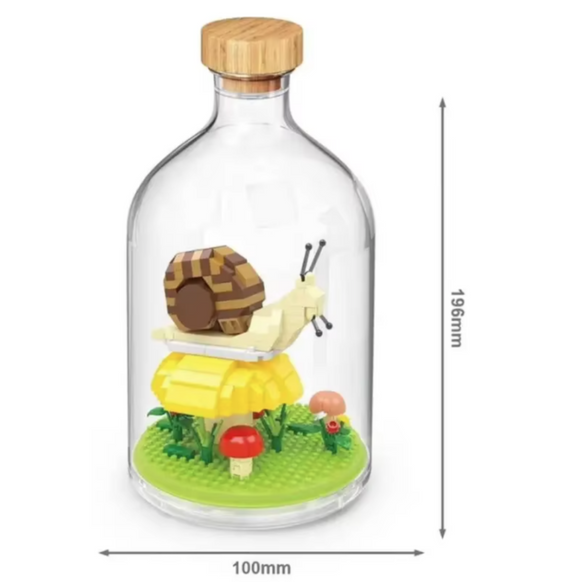 Schnecke Bausteine Modell Figur Klemmbausteine Flasche Micro-Bricks