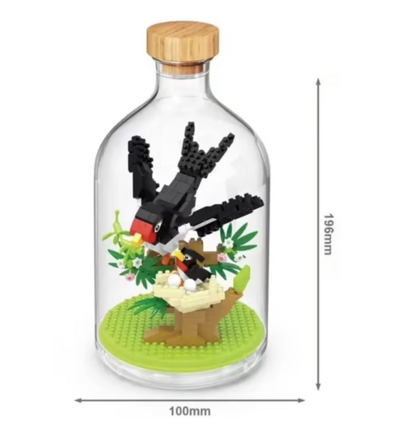 Schwalbe Bausteine Modell Figur Klemmbausteine Flasche Micro-Bricks