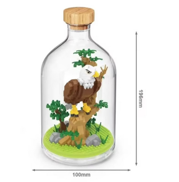 Weißkopfseeadler Bausteine Modell Figur Klemmbausteine Flasche Micro-Bricks