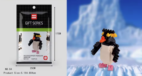 Felsenpinguin Figur Tier Bausteine Modell LNO Micro-Bricks