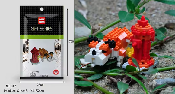 Hund Figur Feuerwehrhund Bausteine Modell LNO Micro-Bricks
