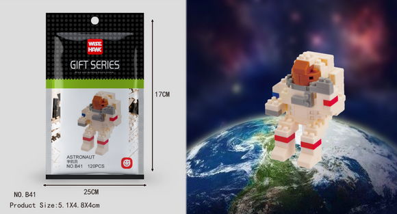 Astronaut Figur Bausteine Modell LNO Micro-Bricks