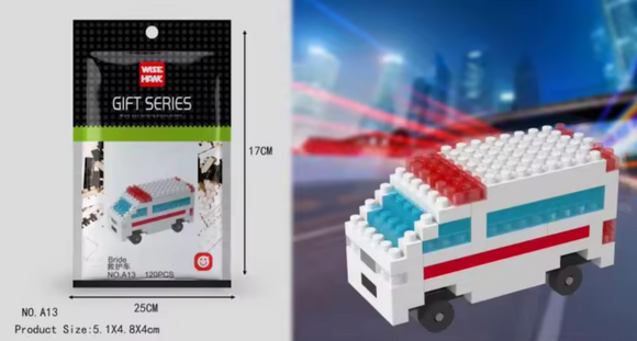 Krankenwagen Figur Bausteine Modell LNO Micro-Bricks