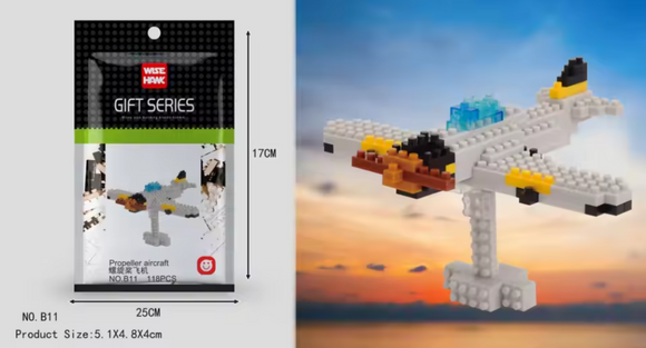 Flugzeug Figur Bausteine Modell LNO Micro-Bricks