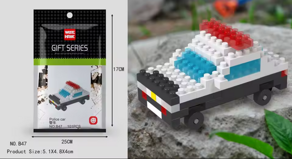 Polizei Auto Figur Bausteine Modell LNO Micro-Bricks