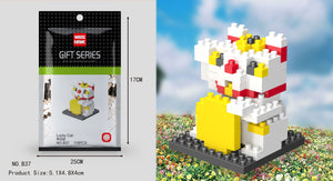 Lucky Cat Figur Bausteine Modell LNO Micro-Bricks - Tinisu