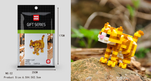 Tabby Katze Figur Bausteine Modell LNO Micro-Bricks - Tinisu