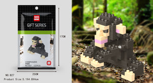 Schimpanse Figur Bausteine Modell LNO Micro-Bricks - Tinisu