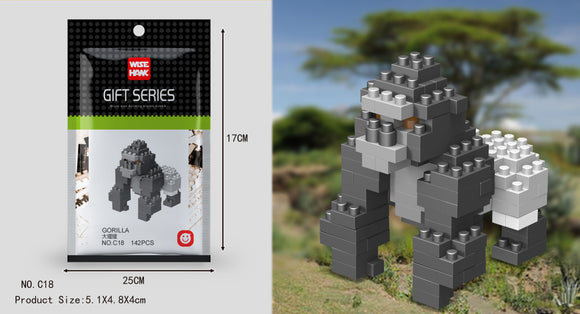 Gorilla Figur Bausteine Modell LNO Micro-Bricks - Tinisu