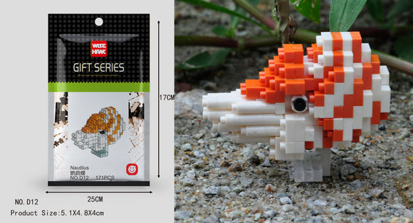 Nautilus / Perlboot Figur Bausteine Modell LNO Micro-Bricks - Tinisu