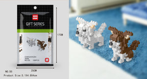 Chihuahua Hunde Figuren Bausteine Modell LNO Micro-Bricks - Tinisu