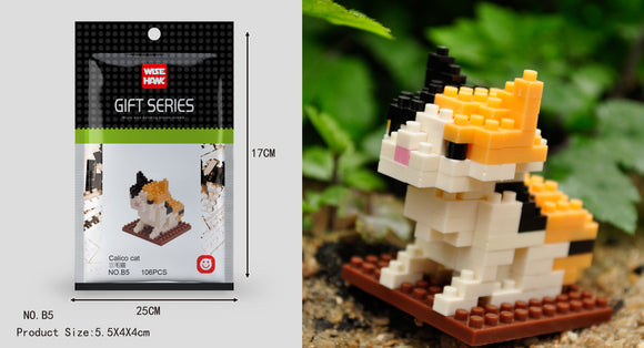 Calico Katze Figur Bausteine Modell LNO Micro-Bricks