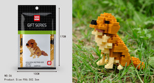 Golden Retriever Figur Bausteine Modell LNO Micro-Bricks