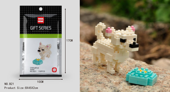 Chihuahua Figur Bausteine Modell LNO Micro-Bricks