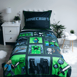 Minecraft Bettwäsche - weiche Baumwolle 140x200 cm Kissen und Decke