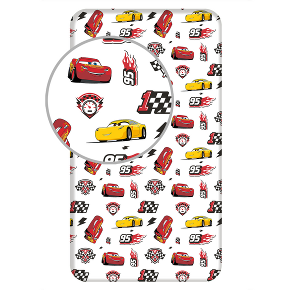 Cars McQueen Spannbettlaken - 90x200 cm Bettbezug Einzelbett Matratzenbezug