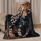 Leopard Kuscheldecke Plüschdecke 120 x 150 cm weiche Decke