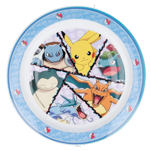 Pokemon Plastik-Teller Kunststoffset für Kinder - Mikrowelle geeignet