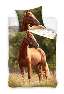 Pferd Pony Bettwäsche - weiche Baumwolle 140x200 cm Kissen und Decke
