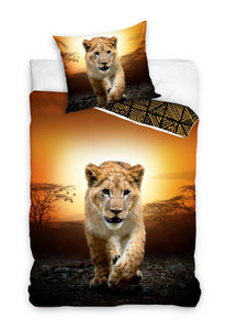 Löwe Bettwäsche - weiche Baumwolle 140x200 cm Kissen und Decke