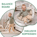 Montessori 4in1 Kletterdreieck für Babys: Pikler-Dreieck, Kletterbogen, Rutschbrett und Kissen für Kleinkinder (1–3 Jahre)
