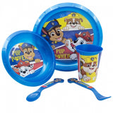 Paw Patrol Plastik Geschirr Set 5-Teile Kunststoffset für Kinder