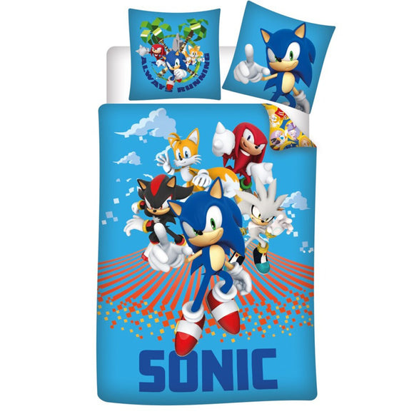 Sonic Bettwäsche - weiche Baumwolle - Kissen und Decke