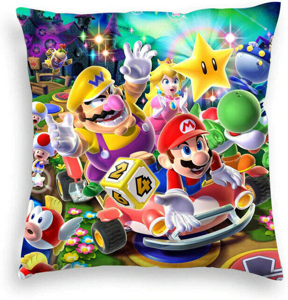 Super Mario Kissenbezug Mario mit Wario 45cm x 45cm - Tinisu