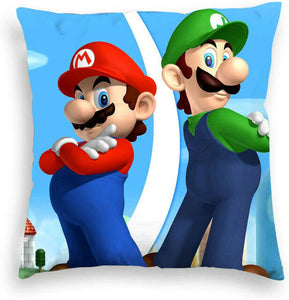 Super Mario Kissenbezug Mario und Luigi 45cm x 45cm - Tinisu