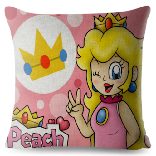 Super Mario Kissenbezug Peach 45cm x 45cm - Tinisu