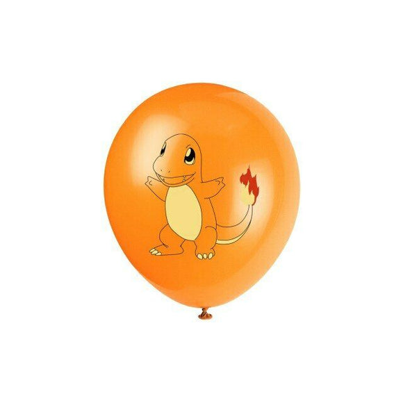 10x Pokemon Ballons Set Orange Kinder Geburtstag Luftballons - Tinisu